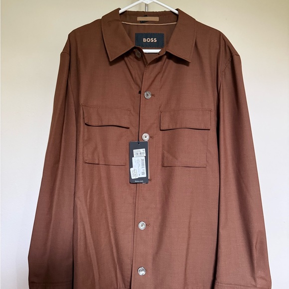 BOSS Brown Button-Up Shirt - Picture 1 of 4